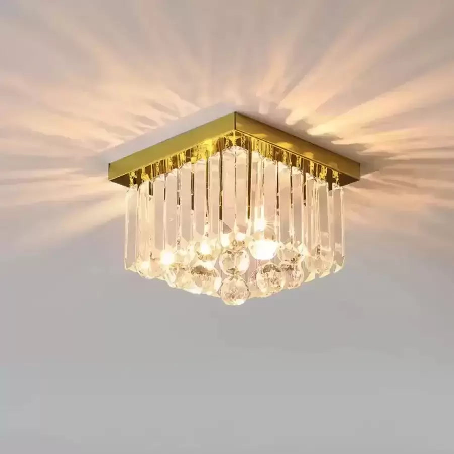 Lampadario Cristallo MARTINEZ Linear Luxe, Diametro 35cm, 4x E14, Candelabri Moderni Oro Lucido Titolo predefinito Alessandro Design