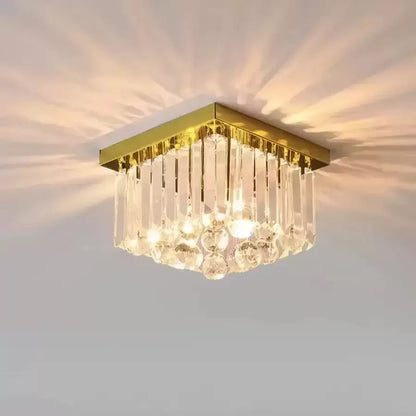 Lampadario Cristallo MARTINEZ Linear Luxe, Diametro 35cm, 4x E14, Candelabri Moderni Oro Lucido Titolo predefinito Alessandro Design