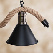 Lampadario in corda, 2xE27, marrone, metallo e corda LV570/2BK Lampadari vintage Titolo predefinito Alessandro Design