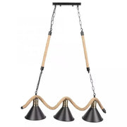Lampadario in Corda 3xE27, Marrone, Metallo e Corde Lampadari Vintage Titolo predefinito Alessandro Design