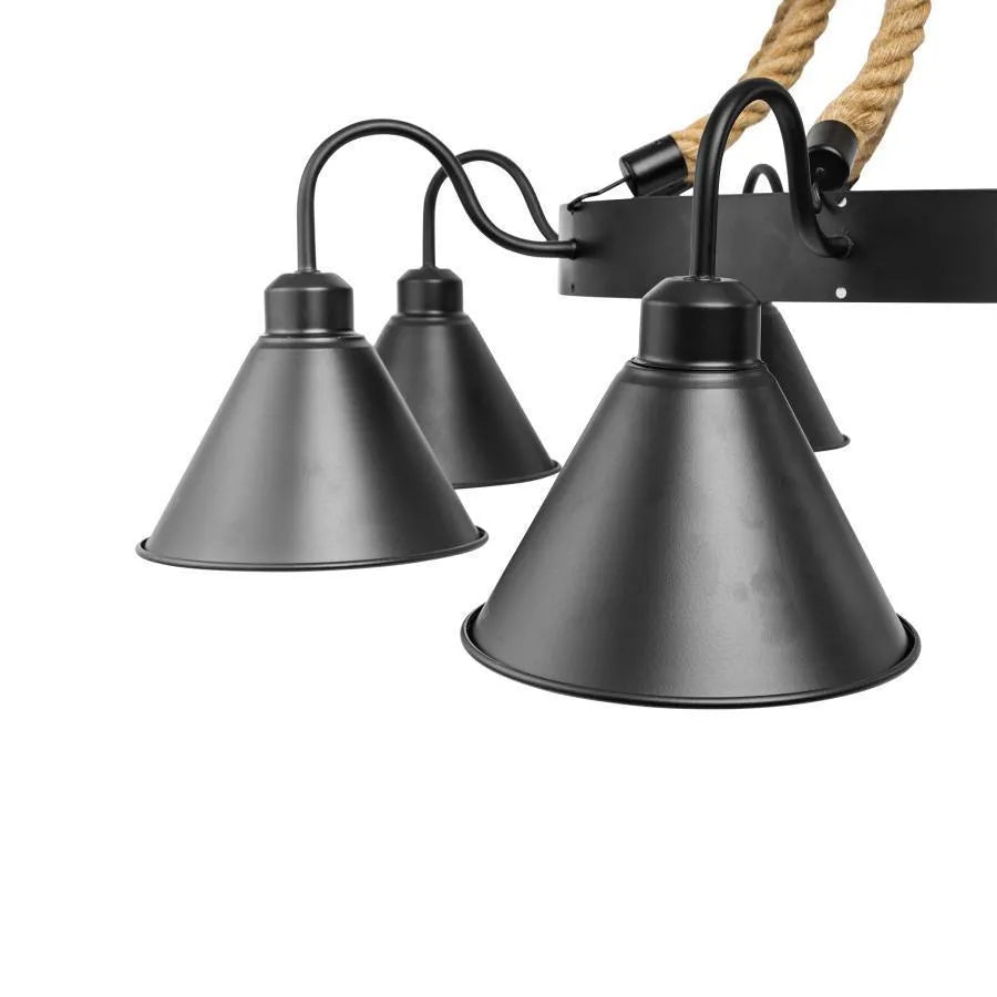 Lampadario Indiana, 8xE27, Metallo e Corda, Lampadari Vintage Marrone Titolo predefinito Alessandro Design