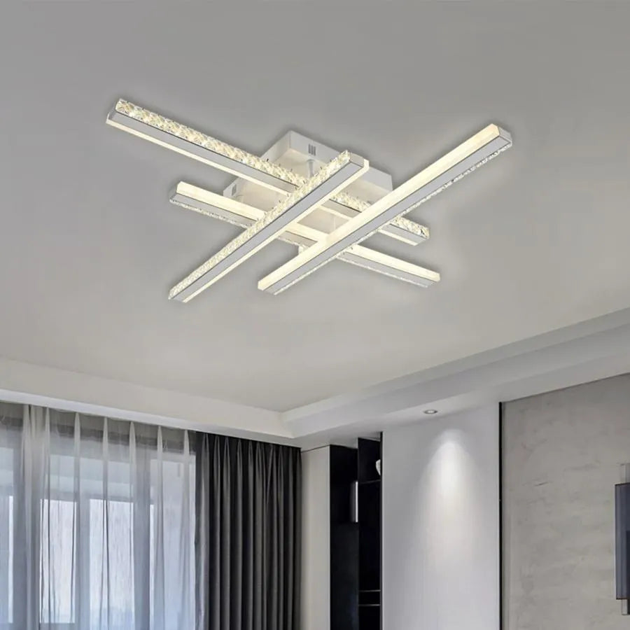 Lampadario LED con telecomando ABIGAIA 136W, 4 Elementi, Lineare, Luce Fredda/Calda/Neutra, Dimmerabile, Cristal Bianco Lampadari LED Titolo predefinito Alessandro Design