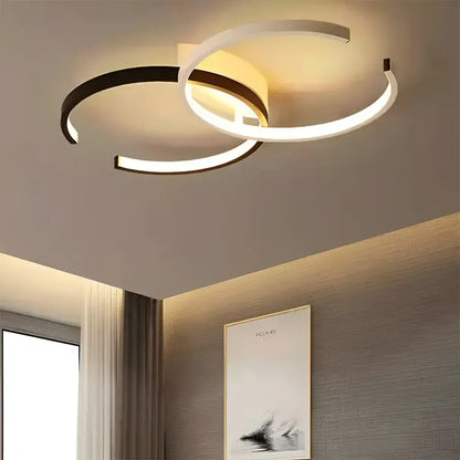 Lampadario LED con Telecomando VECTOR SEMIARC 40W, 2 Elementi, Luce Fredda/Calda/Neutra, Dimmerabile, Lampadari LED Bianco Nero con Telecomando Titolo predefinito Alessandro Design