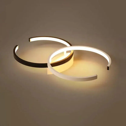 Lampadario LED con Telecomando VECTOR SEMIARC 40W, 2 Elementi, Luce Fredda/Calda/Neutra, Dimmerabile, Lampadari LED Bianco Nero con Telecomando Titolo predefinito Alessandro Design