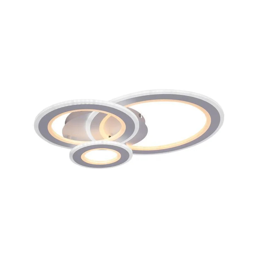 Lampadario LED KYLIE 77W, 3 Cerchi, Luce Fredda/Calda/Neutra, Bianco