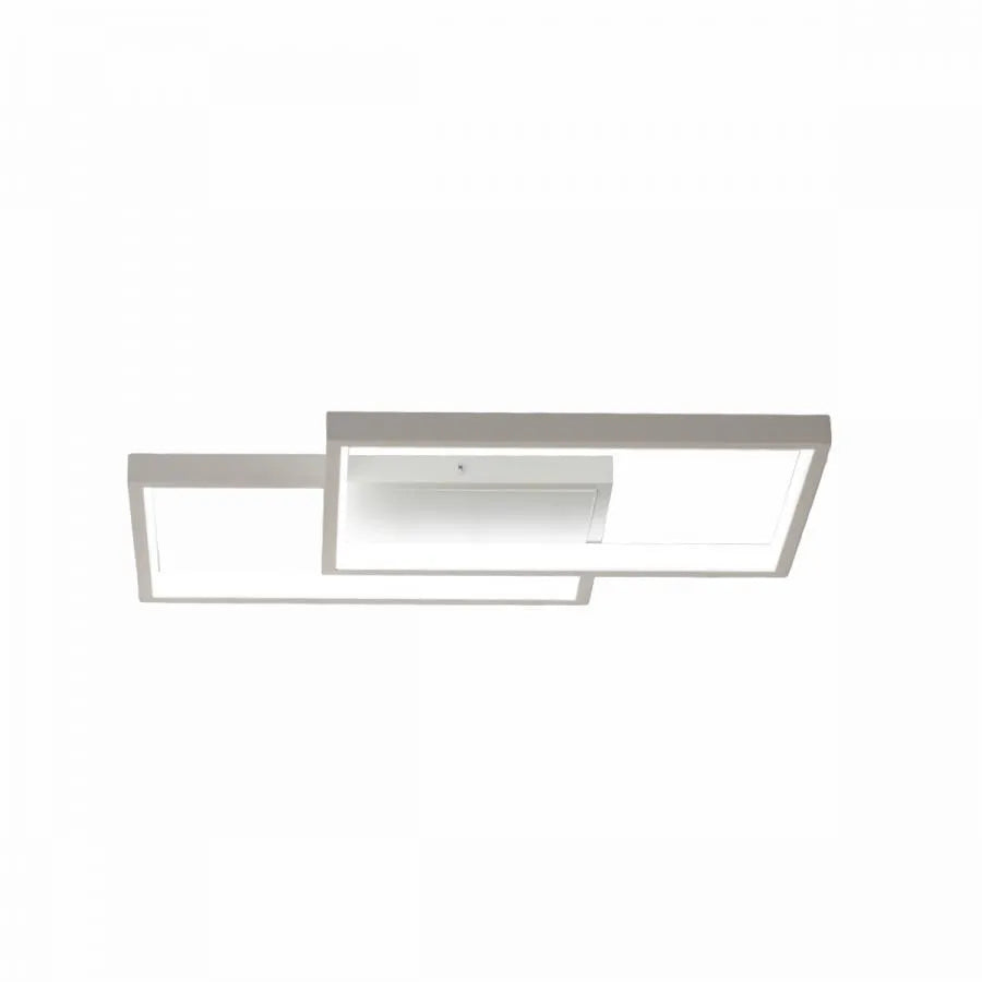 Lustra LED cu telecomanda LANDYN 37W, 2 Patrate, lumina Rece/Calda/Neutra, Dimabila, Alb Lustre LED cu Telecomanda Default Title Alessandro Design