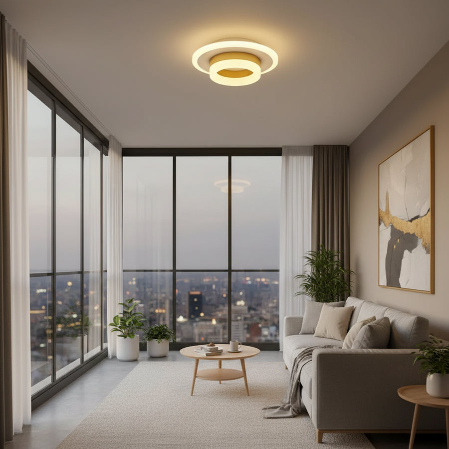 Lampadario LED SOLENA ROTONDA 21W, Diametro 20cm, Luce Fredda/Calda/Neutra, Lampadari LED Bianco Oro Titolo predefinito Alessandro Design