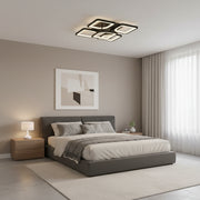 Lustra LED cu telecomanda ZOE 65W, 5 Patrate, lumina Rece/Calda/Neutra, Dimabila, Negru Lustre LED cu Telecomanda Default Title Alessandro Design