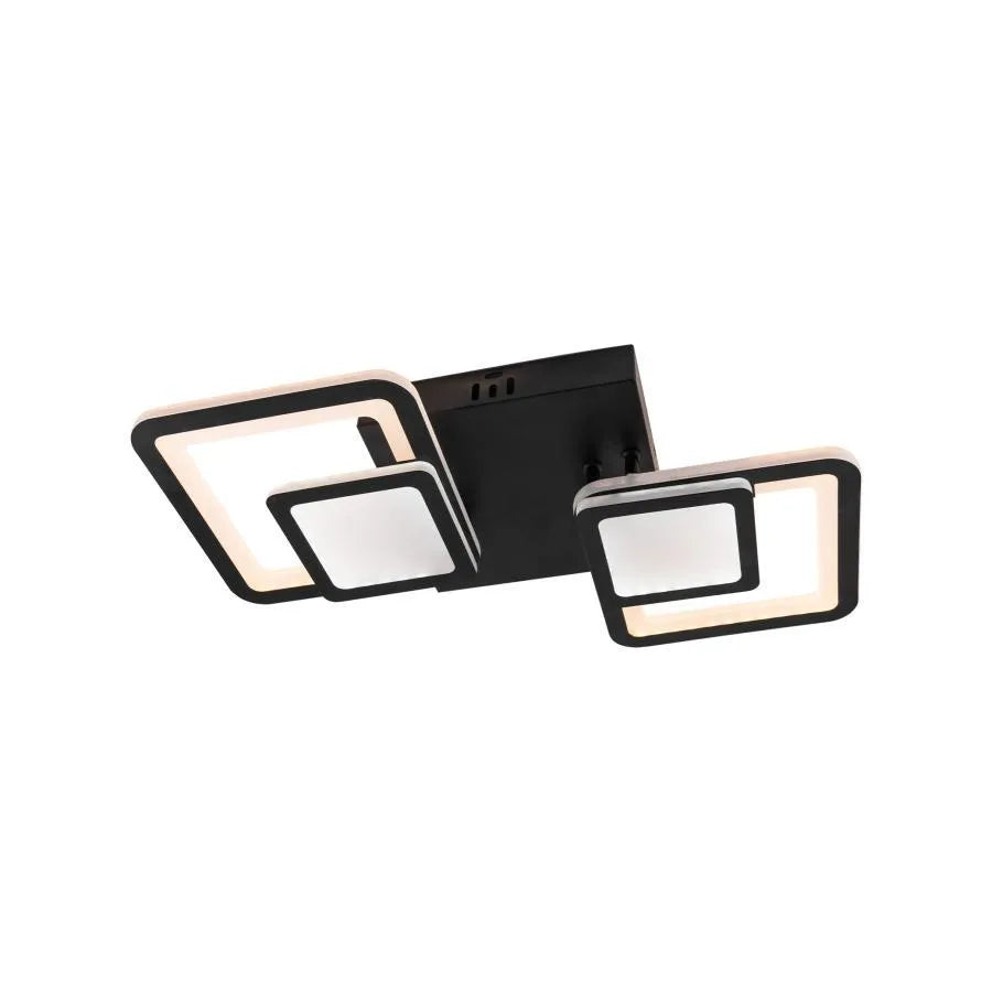 Lampadario LED con Telecomando BALANS 44W, 2 Quadrati, Luce Fredda/Calda/Neutra, Dimmerabile, Nero Lampadari LED con Telecomando Titolo predefinito Alessandro Design