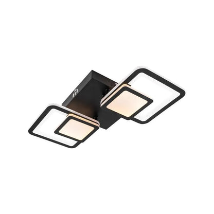 Lampadario LED con Telecomando BALANS 44W, 2 Quadrati, Luce Fredda/Calda/Neutra, Dimmerabile, Nero Lampadari LED con Telecomando Titolo predefinito Alessandro Design