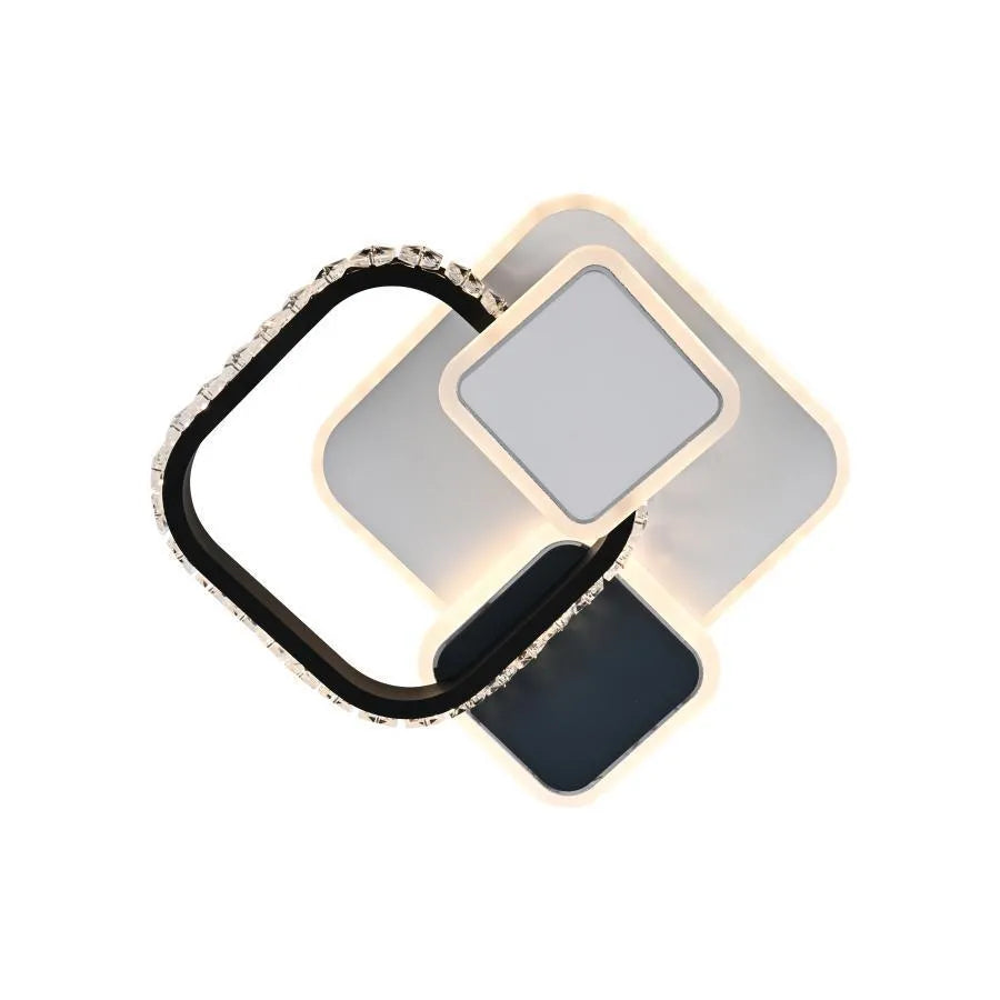 Lampadario LED in cristallo GELLA 48W, Quadrato, Luce Fredda/Calda/Neutra, Lampadario LED Bianco Nero Titolo predefinito Alessandro Design