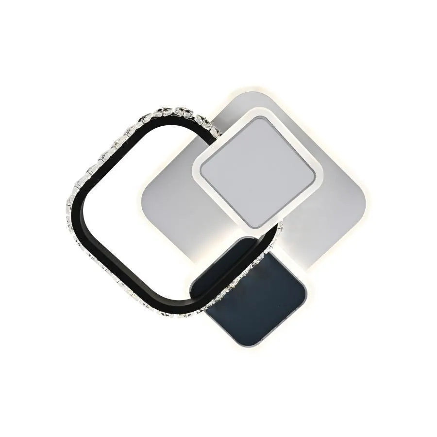 Lampadario LED in cristallo GELLA 48W, Quadrato, Luce Fredda/Calda/Neutra, Lampadario LED Bianco Nero Titolo predefinito Alessandro Design