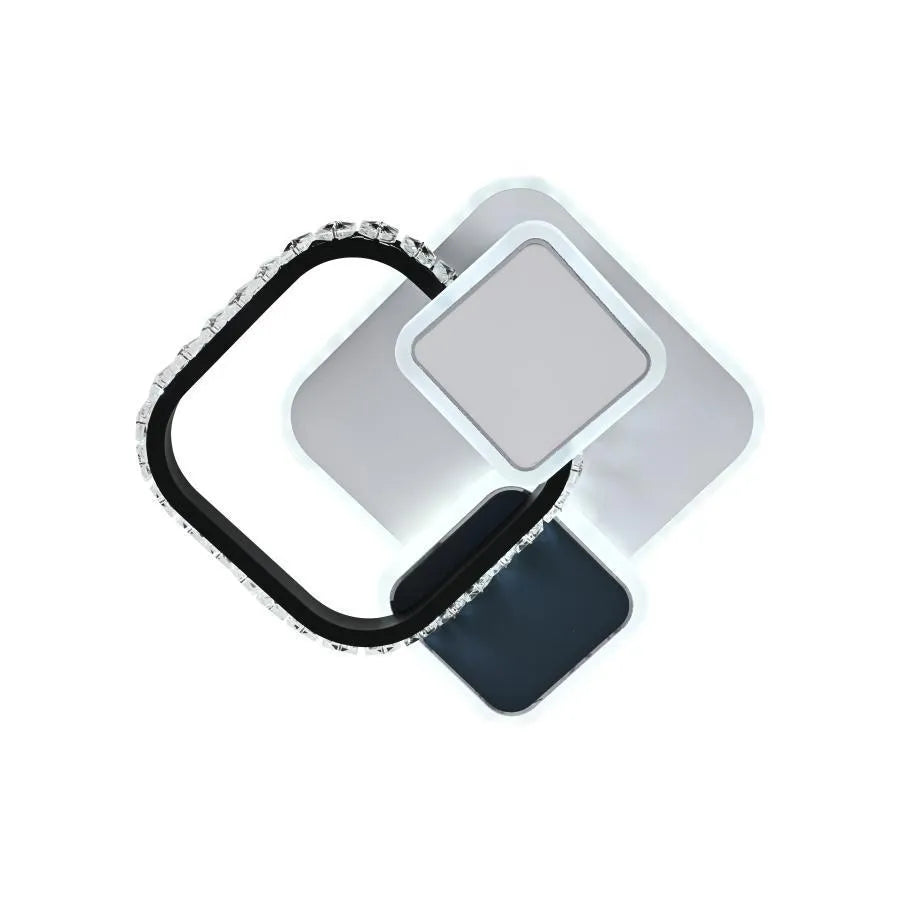 Lampadario LED in cristallo GELLA 48W, Quadrato, Luce Fredda/Calda/Neutra, Lampadario LED Bianco Nero Titolo predefinito Alessandro Design