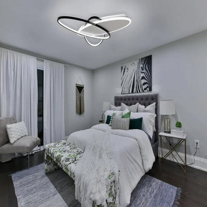 Lampadario LED con telecomando LIGURIA 77W, 3 Ovali, Luce Fredda/Calda/Neutra, Dimmerabile, Lampadari LED Bianco Nero con Telecomando Titolo predefinito Alessandro Design