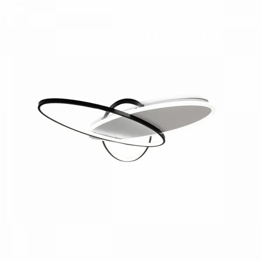 Lampadario LED con telecomando LIGURIA 77W, 3 Ovali, Luce Fredda/Calda/Neutra, Dimmerabile, Lampadari LED Bianco Nero con Telecomando Titolo predefinito Alessandro Design