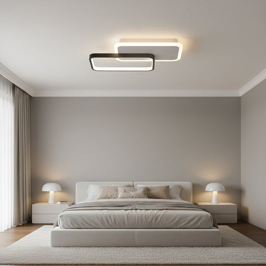 Lampadario LED con telecomando CAROLINA 31W, 2 Elementi, Luce Fredda/Calda/Neutra, Dimmerabile, Nero