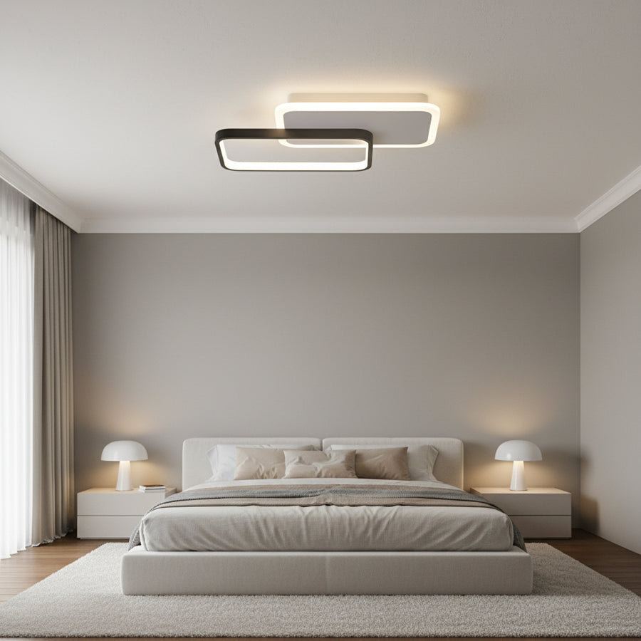 Lampadario LED con telecomando CAROLINA 31W, 2 Elementi, Luce Fredda/Calda/Neutra, Dimmerabile, Nero