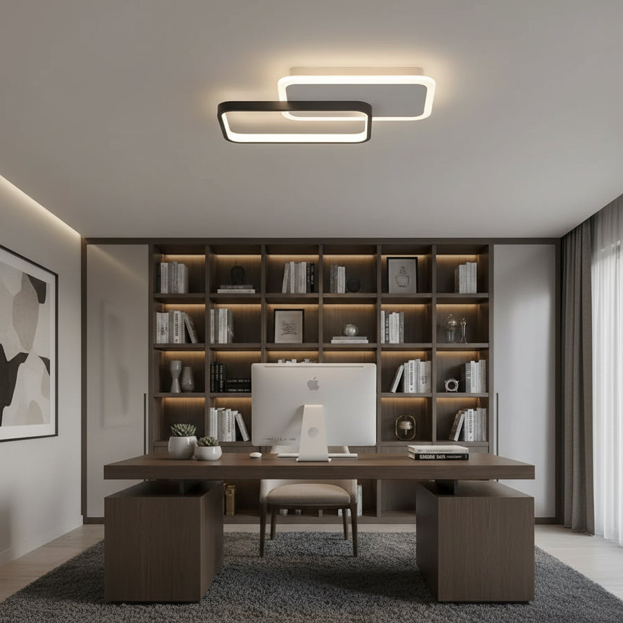 Lampadario LED con telecomando CAROLINA 31W, 2 Elementi, Luce Fredda/Calda/Neutra, Dimmerabile, Nero