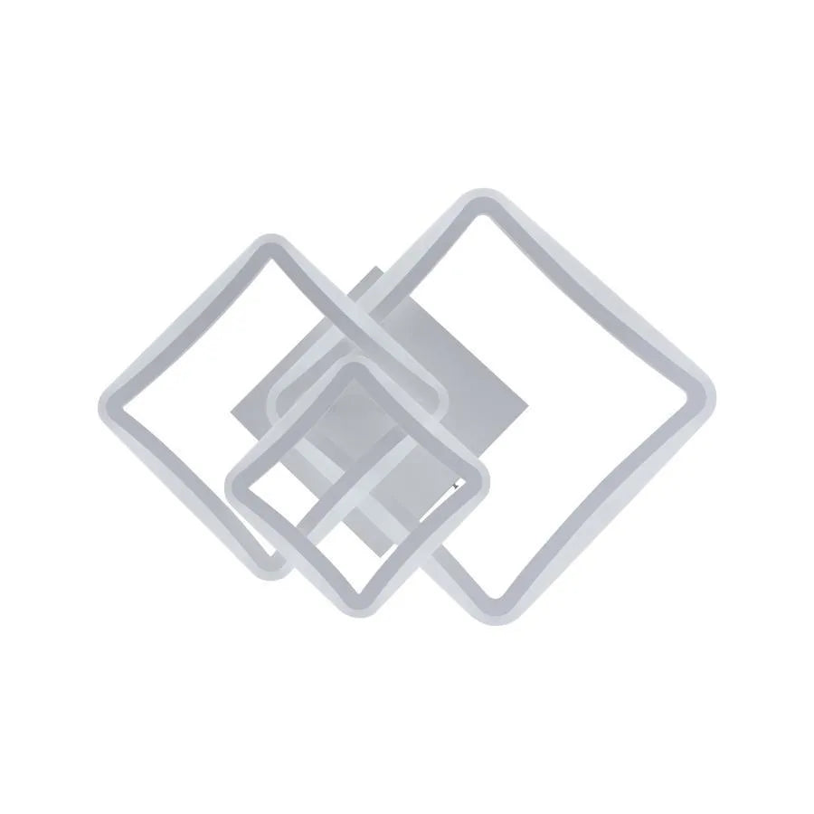 Lampadario LED con telecomando FARYDA 120W, 3 Quadrati, Luce Fredda/Calda/Neutra, Dimmerabile, Bianco