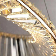 Lustra LED suspendata cu telecomanda si cristal CAIRO 98W, 2 Cercuri, lumina Rece/Calda/Neutra, Dimabila, Auriu Lucios, Inaltime Reglabila Lustre LED Cristal Default Title Alessandro Design