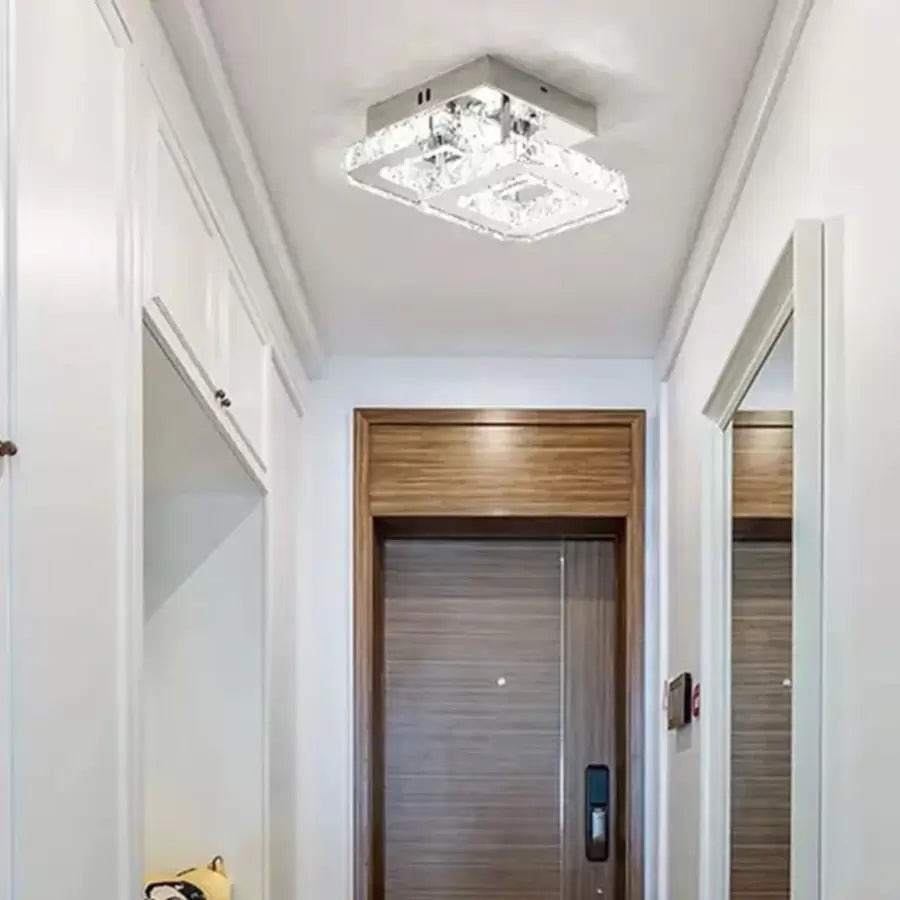 Lampadario LED in cristallo JEREMIAH 48W, 2 Quadrati, Luce Fredda/Calda/Neutra, Lampadari LED Cromo Lucido Titolo predefinito Alessandro Design