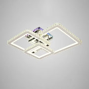 Lampadario LED con telecomando e cristallo JUSTIN RGB 106W, 3 Quadrati, Luce Fredda/Calda/Neutra, Dimmerabile, Lampadari LED in Cristallo Cromo Lucido Titolo predefinito Alessandro Design
