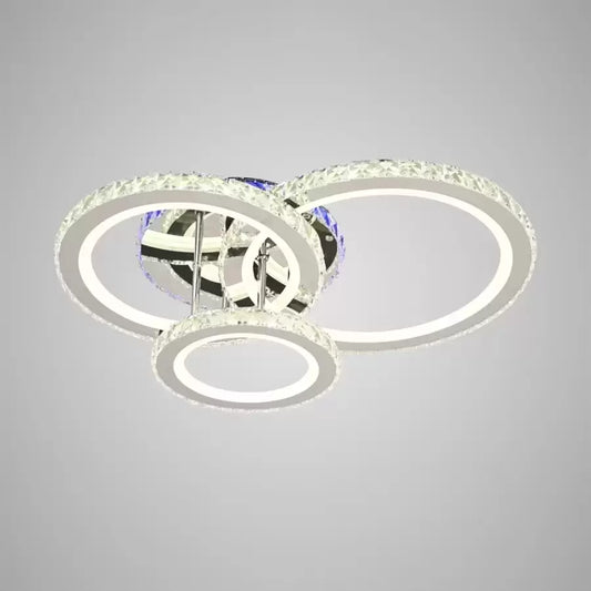 Lampadario LED con telecomando e cristallo NOVA ROTONDA RGB 73W, 3 Cerchi, Luce Fredda/Calda/Neutra, Dimmerabile, Lampadari LED e Cristalli Cromo Lucido Titolo predefinito Alessandro Design