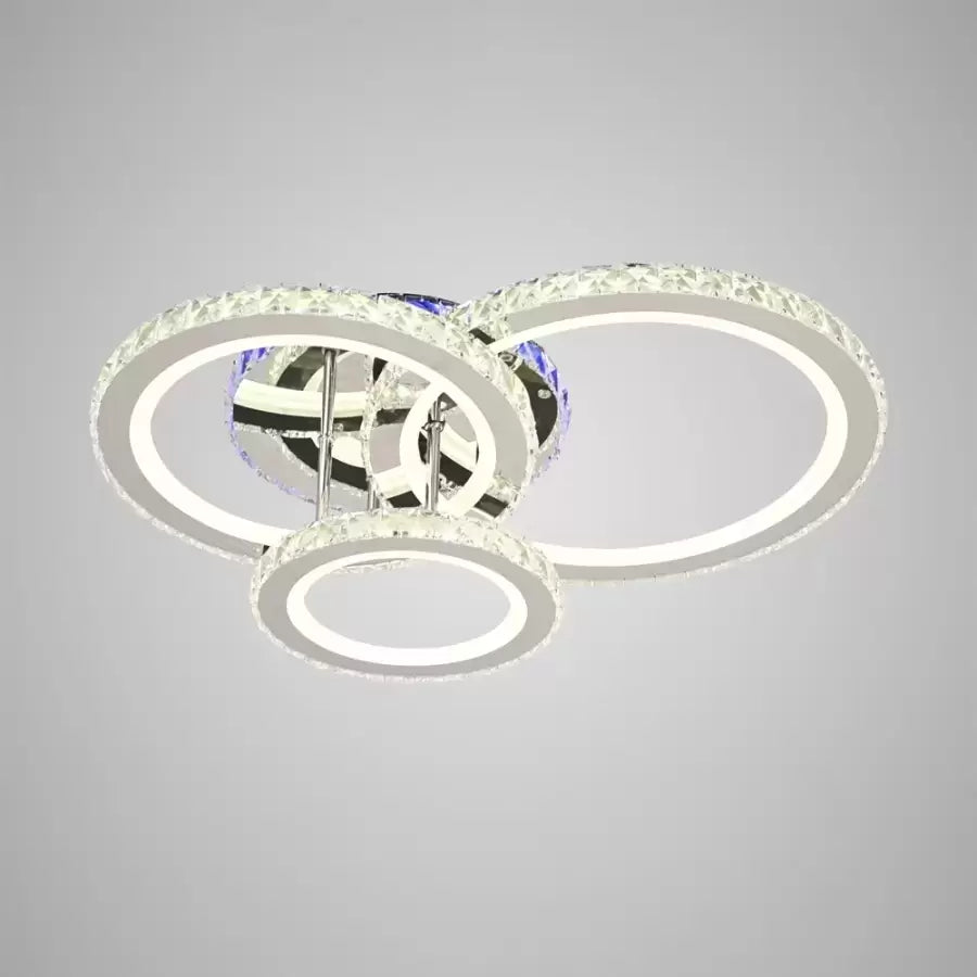 Lampadario LED con telecomando e cristallo NOVA ROTONDA RGB 73W, 3 Cerchi, Luce Fredda/Calda/Neutra, Dimmerabile, Lampadari LED e Cristalli Cromo Lucido Titolo predefinito Alessandro Design