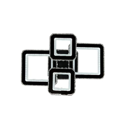 Lustra LED cu telecomanda si cristal BLAKELY RGB 154W, 4 Patrate, lumina Rece/Calda/Neutra, Dimabila, Negru Lustre LED Cristal Default Title Alessandro Design