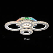 Lampadario LED con telecomando e cristallo NOVA ROTONDA RGB 82W, 4 Cerchi, Luce Fredda/Calda/Neutra, Dimmerabile, Lampadari LED e Cristalli Cromo Titolo predefinito Alessandro Design