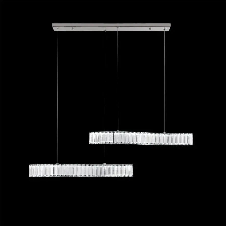 Lustra LED suspendata cu telecomanda si cristal MERVE 24W, lumina Rece/Calda/Neutra, Dimabila, Crom Lucios, Inaltime Reglabila Lustre LED Cristal Default Title Alessandro Design