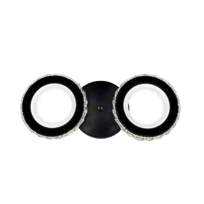 Lampadario LED con telecomando e cristallo NOVA ROTONDA 32W, 2 Cerchi, Luce Fredda/Calda/Neutra, Dimmerabile, Lampadari LED Cristallo Nero Titolo predefinito Alessandro Design