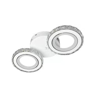 Lustra LED cu telecomanda si cristal NOVA ROTONDA 34W, 2 Cercuri, lumina Rece/Calda/Neutra, Alb Lustre LED Cristal Default Title Alessandro Design