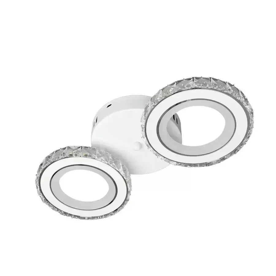 Lustra LED cu telecomanda si cristal NOVA ROTONDA 34W, 2 Cercuri, lumina Rece/Calda/Neutra, Alb Lustre LED Cristal Default Title Alessandro Design