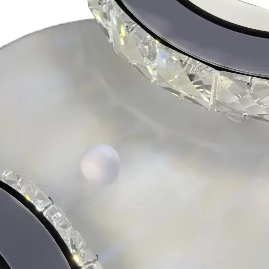Lustra LED cu telecomanda si cristal NOVA ROTONDA 34W, 2 Cercuri, lumina Rece/Calda/Neutra, Alb Lustre LED Cristal Default Title Alessandro Design
