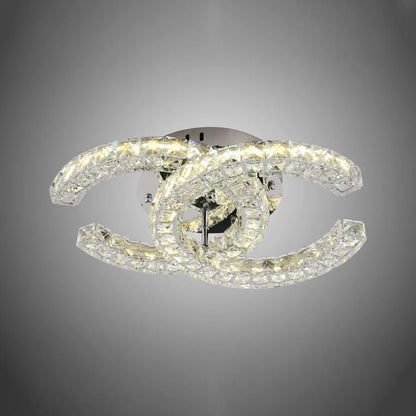 Lampadario LED con telecomando e cristallo SHIA 27,1W, 2 Cerchi, Luce Fredda/Calda/Neutra, Dimmerabile, Cromo Lucido Lampadari LED con Telecomando Titolo predefinito Alessandro Design