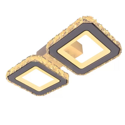 Lampadario LED con telecomando e cristallo QUADRIS 41W, 2 Quadrati, Luce Fredda/Calda/Neutra, Dimmerabile, Lampadario LED Cristallo Bianco Titolo predefinito Alessandro Design