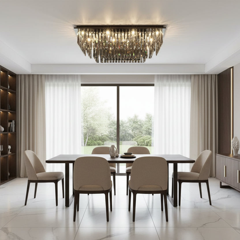 Lampadario di cristallo, Brady, 14xE14, rettangolare, Lampadari di cristallo grigio Titolo predefinito Alessandro Design