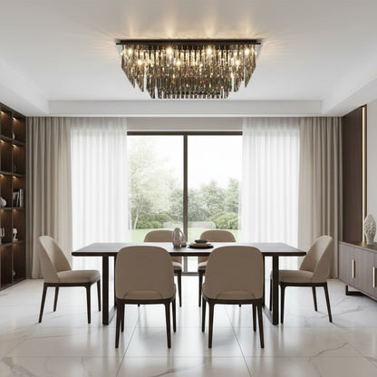 Lampadario di cristallo, Brady, 14xE14, rettangolare, Lampadari di cristallo grigio Titolo predefinito Alessandro Design