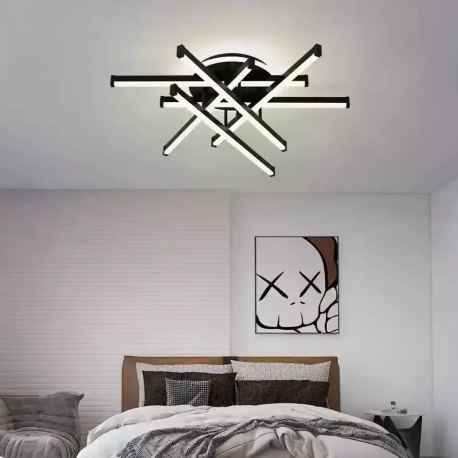 Lampadario LED con telecomando FILO 188W, 6 Elementi, Lineare, Luce Fredda/Calda/Neutra, Dimmerabile, Nero Lampadari LED con Telecomando Titolo predefinito Alessandro Design