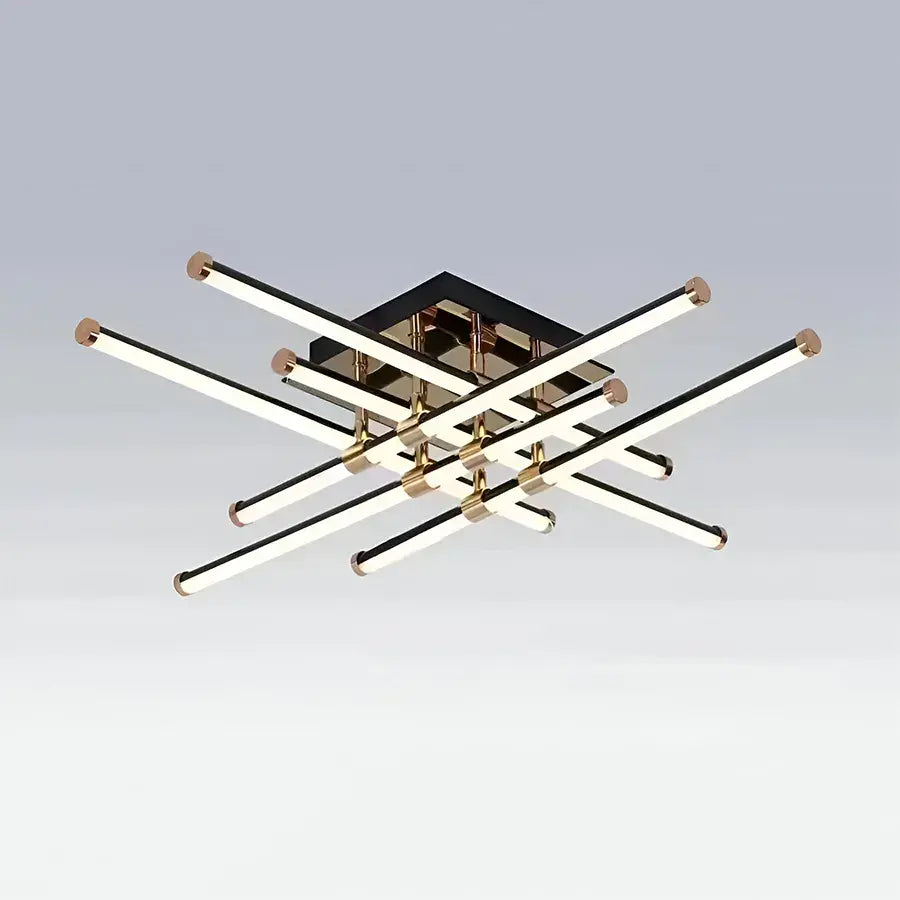 Lampadario LED con telecomando DELLIAH 144W, 6 Elementi, Lineare, Luce Fredda/Calda/Neutra, Dimmerabile, Nero Lucido Oro Lampadari LED con Telecomando Titolo predefinito Alessandro Design