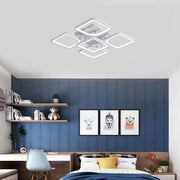 Lampadario a LED con telecomando FELY 80W, 5 Quadrati, Luce Fredda/Calda/Neutra, Dimmerabile, Lampadario a LED con telecomando Bianco Titolo predefinito Alessandro Design