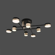 Lampadario LED con telecomando JAYSON 57W, 8 Elementi, Luce Fredda/Calda/Neutra, Dimmerabile, Nero Lucido Oro Lampadari LED con Telecomando Titolo predefinito Alessandro Design