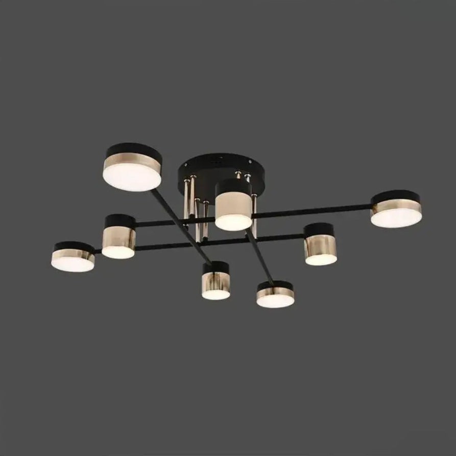 Lampadario LED con telecomando JAYSON 57W, 8 Elementi, Luce Fredda/Calda/Neutra, Dimmerabile, Nero Lucido Oro Lampadari LED con Telecomando Titolo predefinito Alessandro Design