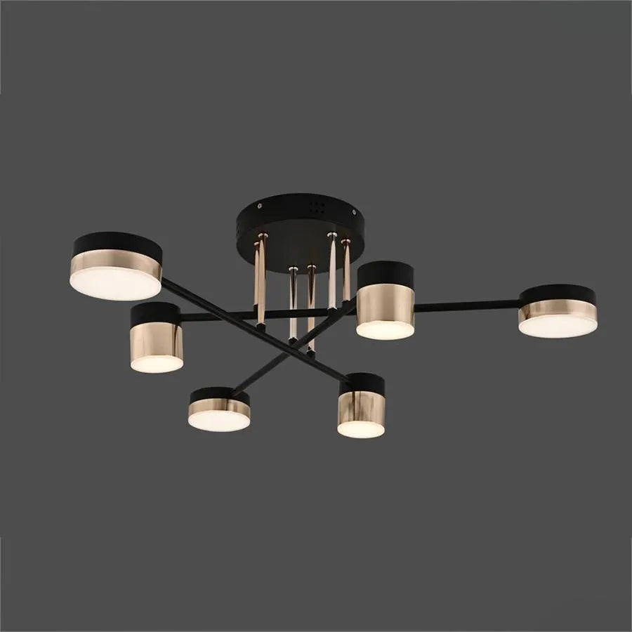 Lampadario LED con telecomando JAYSON 72W, 6 Elementi, Luce Fredda/Calda/Neutra, Dimmerabile, Nero Lucido Oro Lampadari LED con telecomando Titolo predefinito Alessandro Design