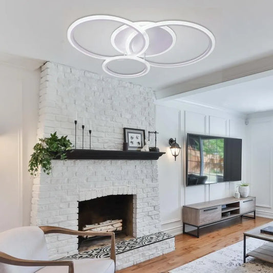 Lustra LED cu telecomanda LUCY 69W, 4 Cercuri, lumina Rece/Calda/Neutra, Dimabila, Alb Lustre LED cu Telecomanda Default Title Alessandro Design