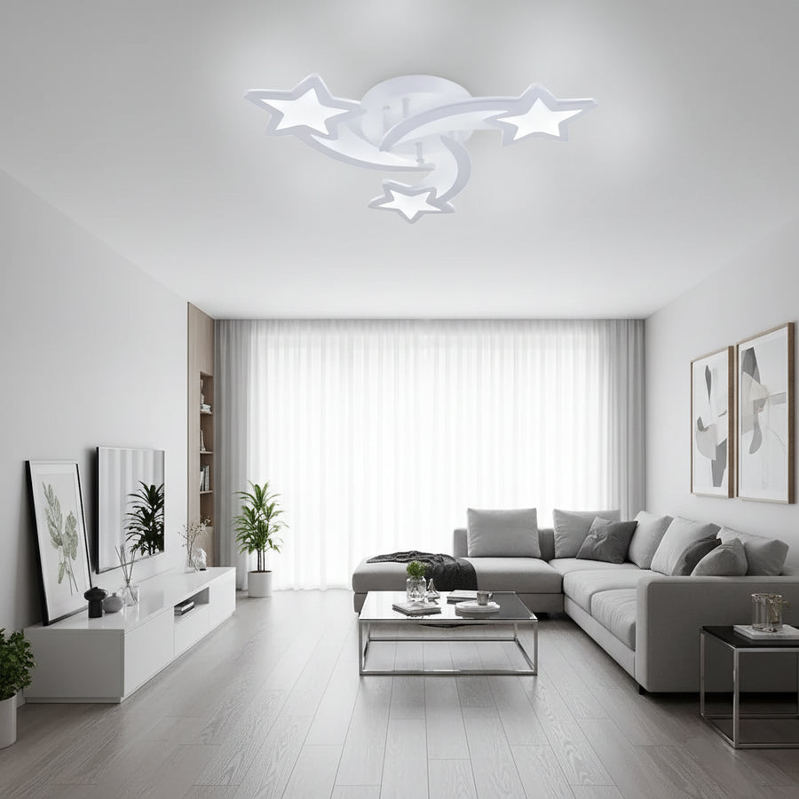 Lampadario a LED con telecomando IPOMOEA 51W, 3 Stelle, Luce Fredda/Calda/Neutra, Dimmerabile, Lampadario a LED Bianco con telecomando Titolo predefinito Alessandro Design