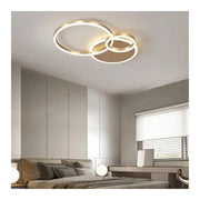 Lampadario LED con Telecomando MYRENE 110W, 2 Cerchi, Luce Fredda/Calda/Neutra, Dimmerabile, Lampadari LED Oro con Telecomando Titolo predefinito Alessandro Design