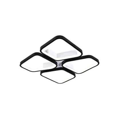 Lampadario LED con telecomando DAIKI 69W, 4 Quadrati, Luce Fredda/Calda/Neutra, Dimmerabile, Nero Lampadari LED con Telecomando Titolo predefinito Alessandro Design