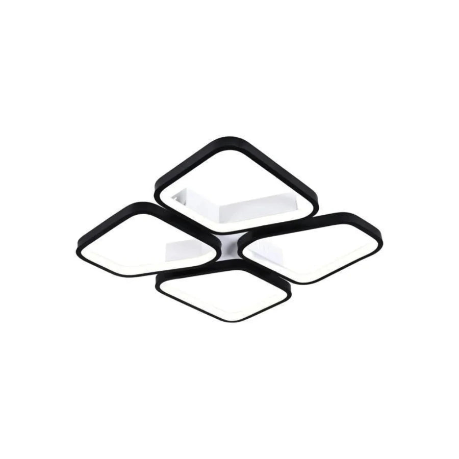 Lampadario LED con telecomando DAIKI 69W, 4 Quadrati, Luce Fredda/Calda/Neutra, Dimmerabile, Nero Lampadari LED con Telecomando Titolo predefinito Alessandro Design